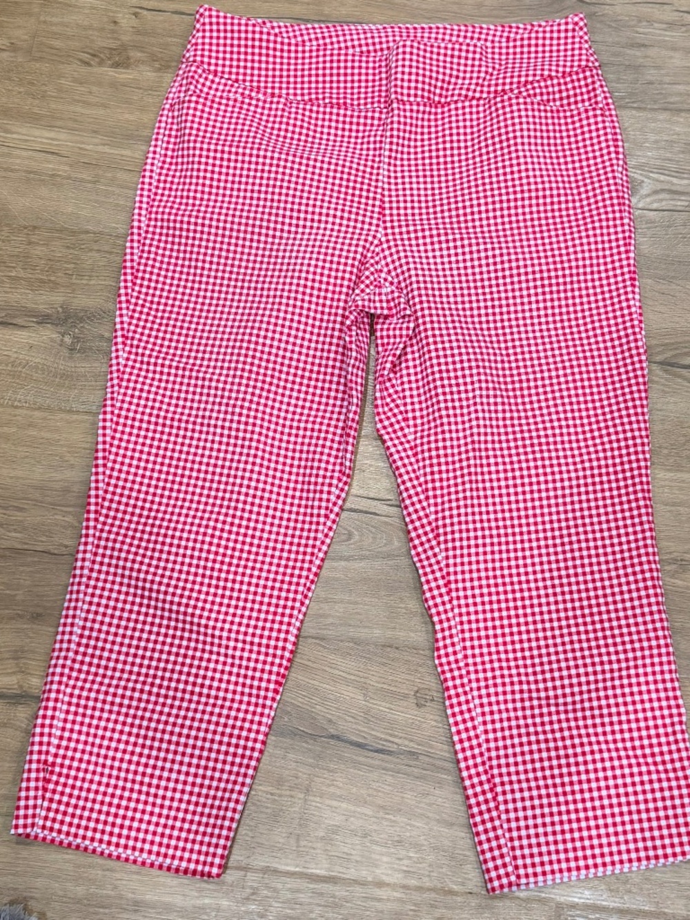 Belle By Kim Gravel Gingham Cropped Capri Pants Women's Size 16 NWOT